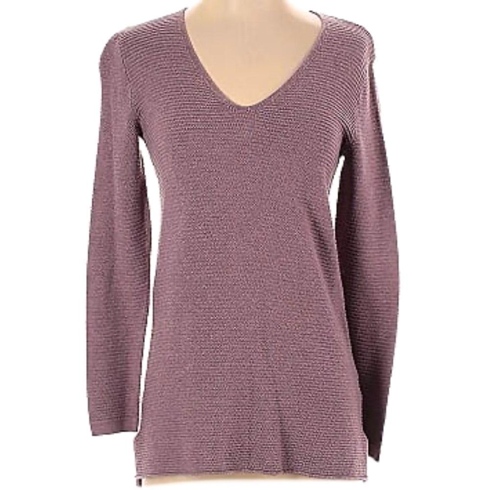 Old Navy Women’s Purple Thermal V-Neck Sweater